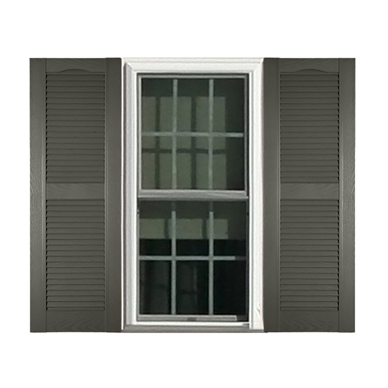 Custom Louvred Shutter with Cathedral Top, 16.25", 38", Bedford Blue