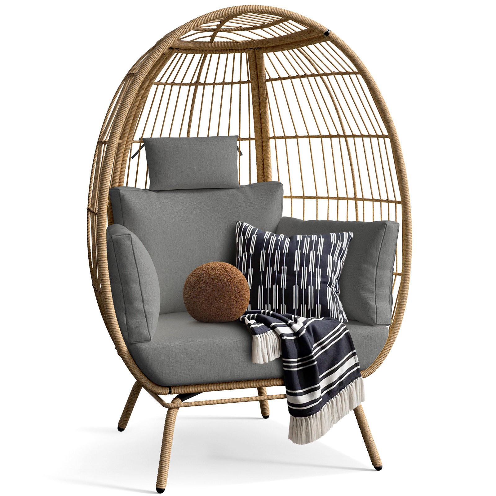 Bayou Breeze Abriona 1 Person Egg Chair with Stand | Wayfair