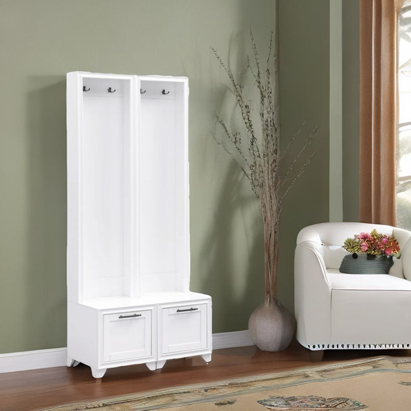 Free Standing Hall Tree Set Of 2, White