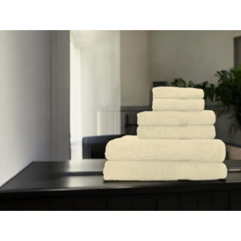 Summit 6pc Bath Towel Set, 100% Cotton, Ivory