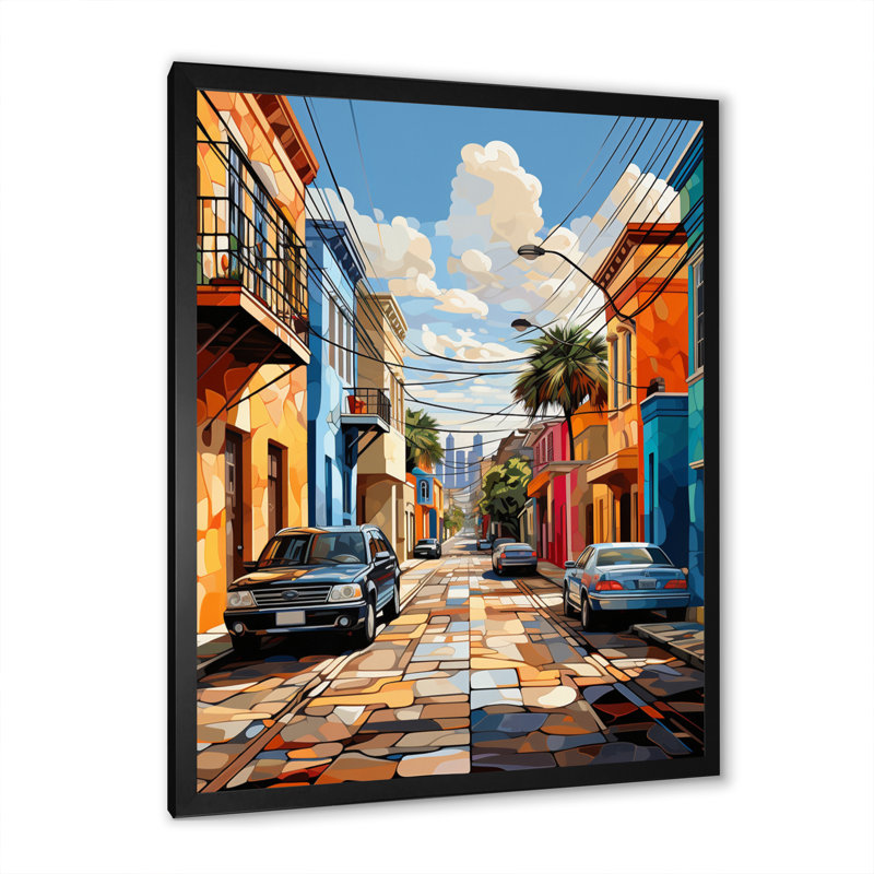 City Charleston Popart I sur toile, H 32 po x l 24 po x P 1 po, Cadre photo noir