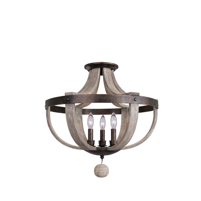 Harper 3 LT Florence Gold Semi-Flush Mount Kalco
