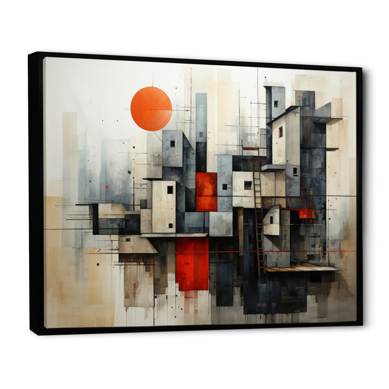 Abstract Architectures II - reproduction, Cadre flottant noir, H 12 po x l 20 po x P 1 po