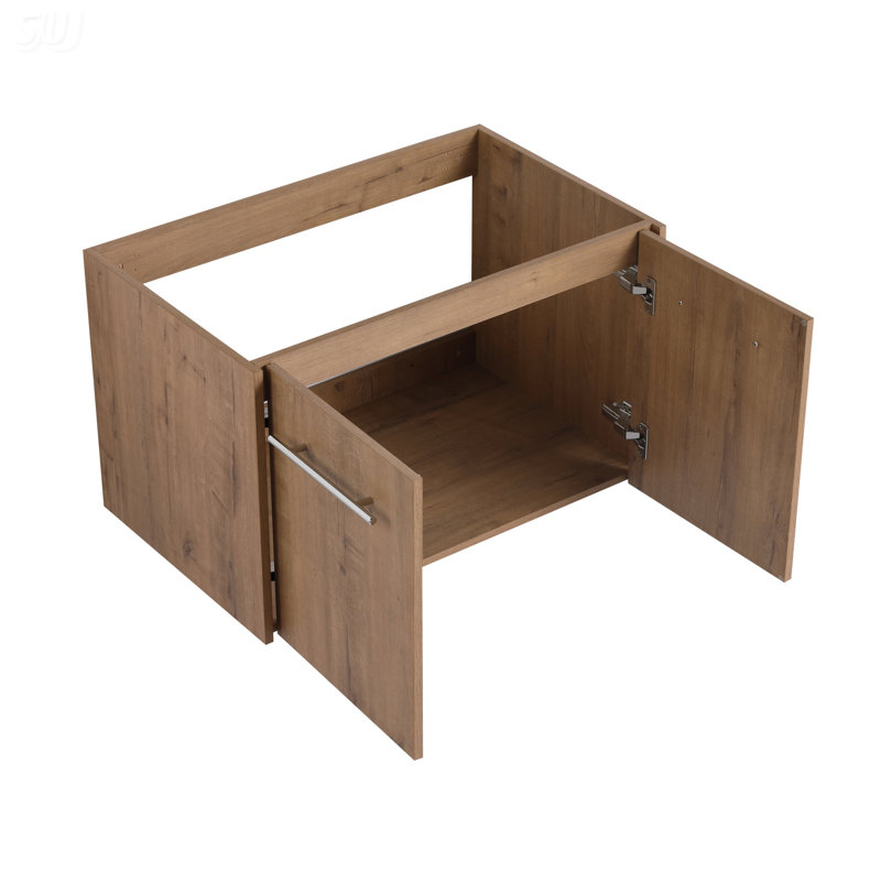 Meuble-lavabo à fermeture en douceur 30 po avec lavabo, écologique et élégant pour les petites salles de bain