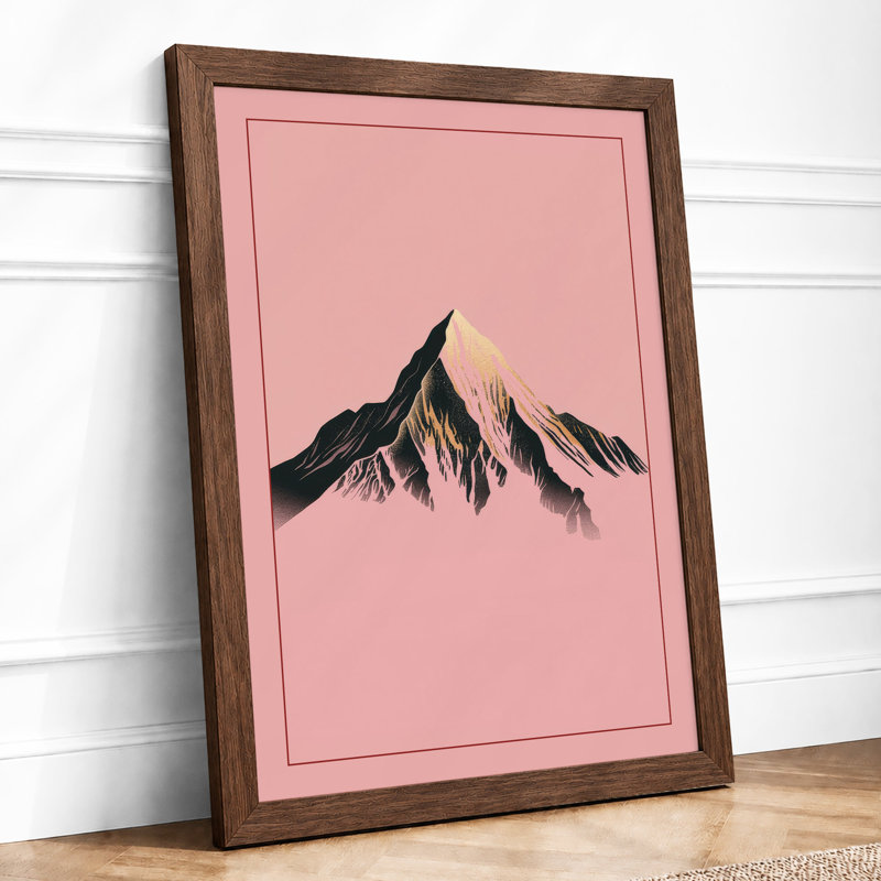 Mountain at Dawn Minimalist - Framed Print, A1 - 84.1 x 59.4 cm, Walnut