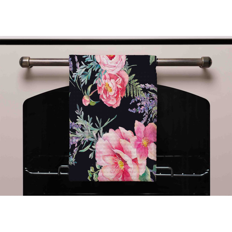 Cotton Floral Waffle Kitchen Towel