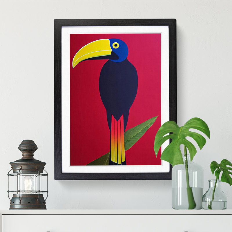 Toucan Abstract Vol.7 - Wall Art, 46cm H x 34cm W x 2cm D, Walnut Framed
