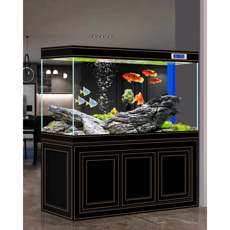Réservoir d'aquarium en verre léger et transparent, 69,48 gallons (H 59,06 po x l 47,24 po x P 19,69 p, Noir
