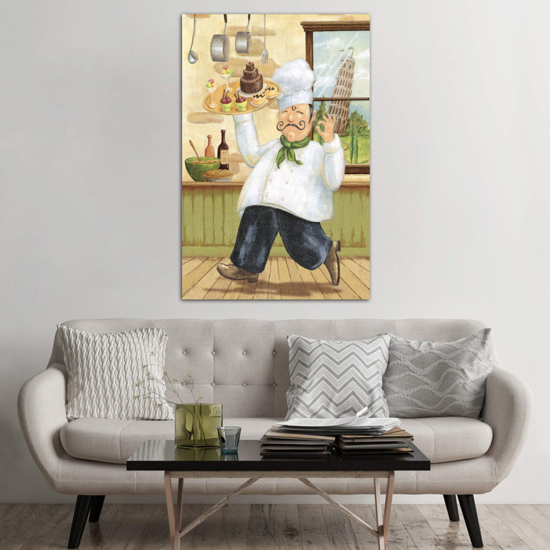Happy Chef II by Daphne Brissonnet - Painting on Canvas, 30.48 cm H x 45.72 cm W, Wrapped Canvas