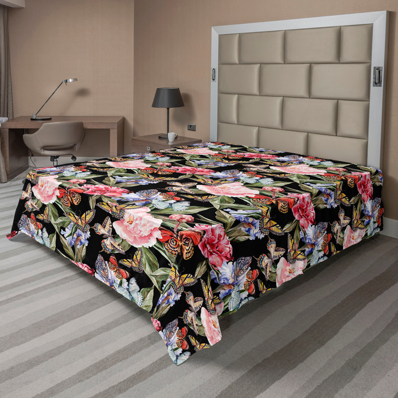Multicolore drap plat Ambesonne, Drap plat pour très grand lit californien