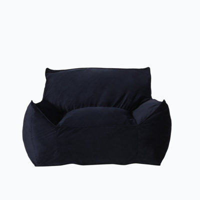 Grand fauteuil à billes et chaise longue en velours