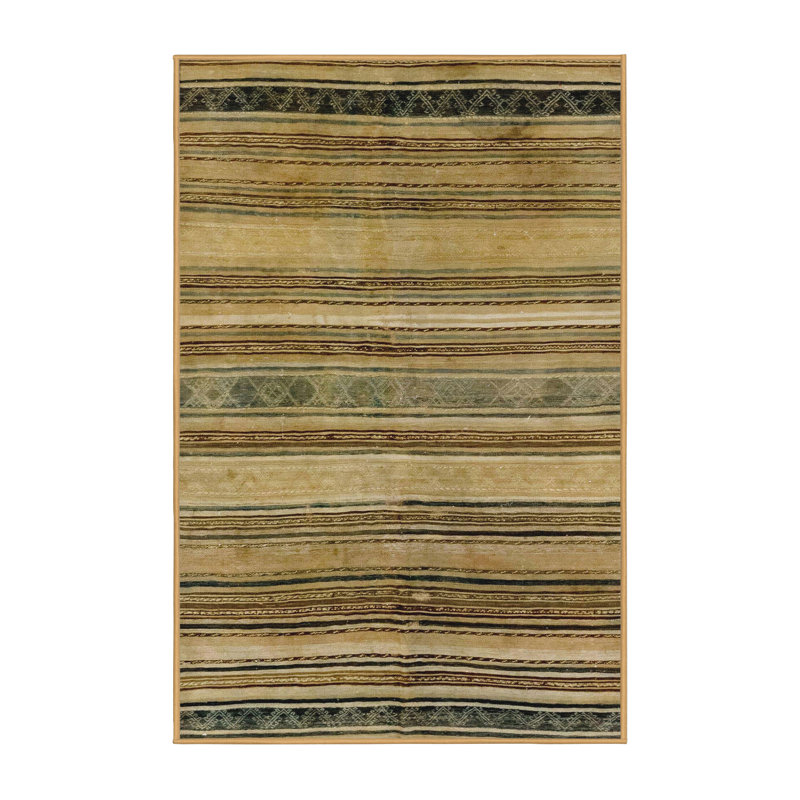 Tapis abstrait de style moderne et abstrait 1970, Rectangle 8 pi x 12 pi
