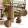 39.4" Bar Table, Round Bistro Pub Table with Metal Ring Footrest, Only Table