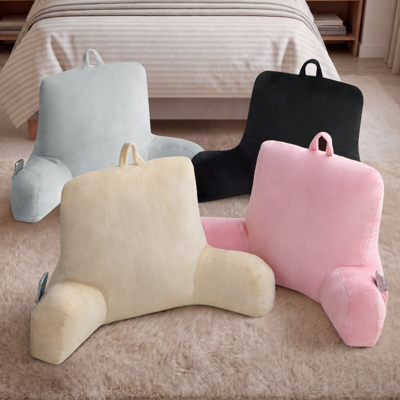 The Sheet Lab Plush Backrest Pillows, Gray, 29" x 24.5" x 10.5"