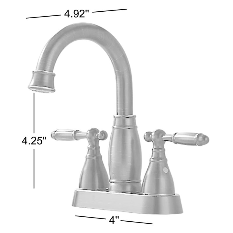 Robinet de salle de bain à ensemble central avec bonde, Nickel brossé