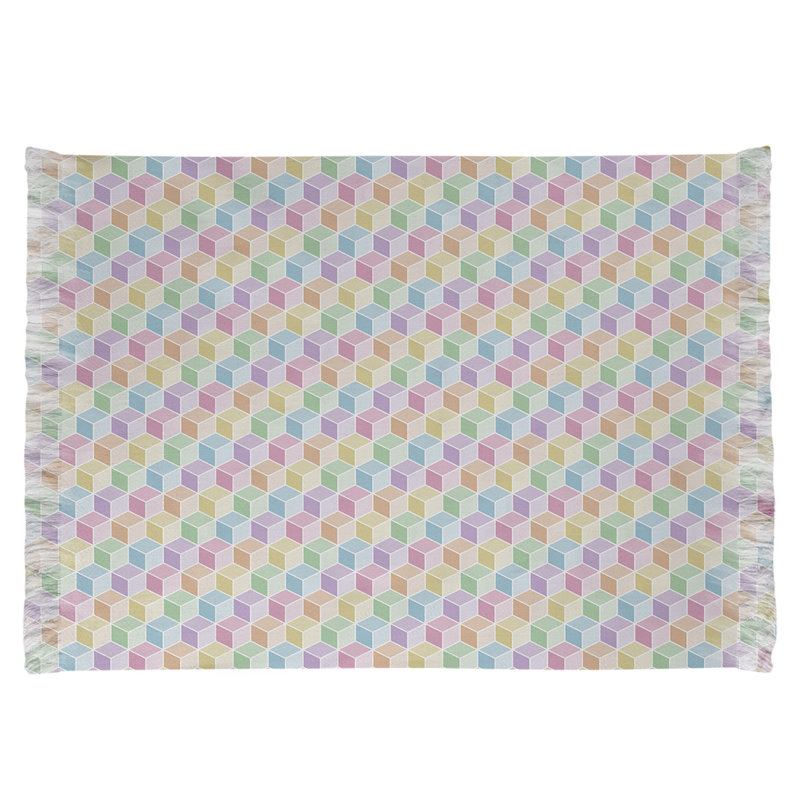Jaune cube/bleu/rouge Tapis décoratif, non