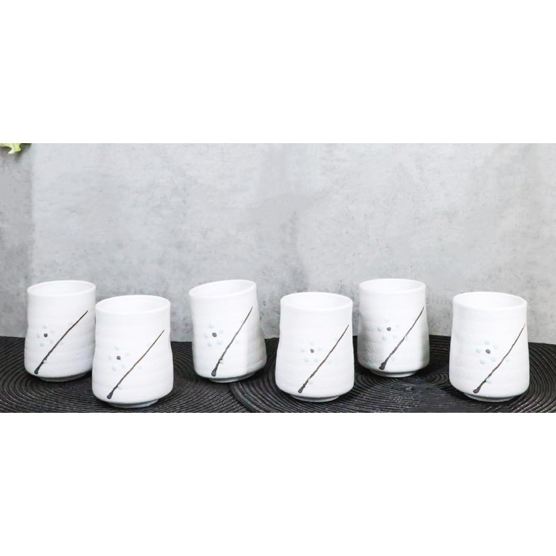 Ensemble de 6 tasses à thé yunomi en céramique glacée réactive 9 oz