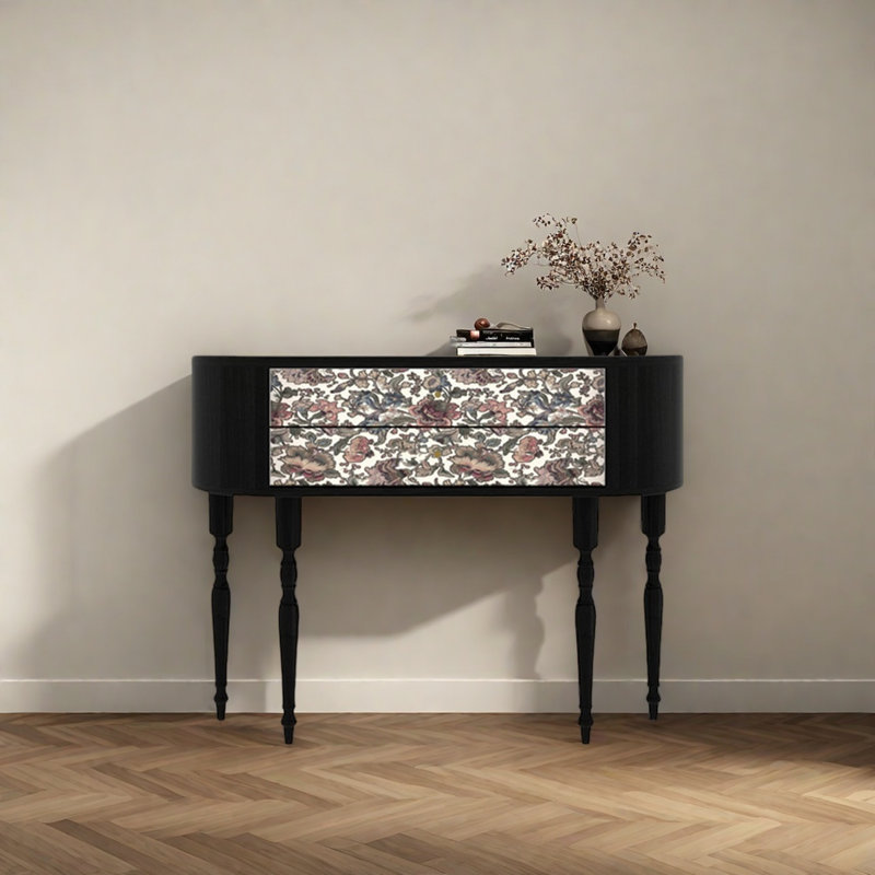 Console rétro avec 2 tiroirs, H 35,43 po x l 47,24 po x P 11,81 po