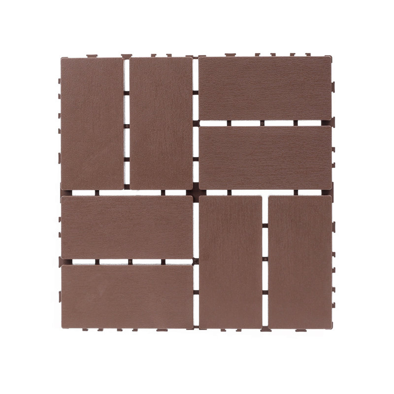 Plastic Interlocking Deck Tiles, Brown