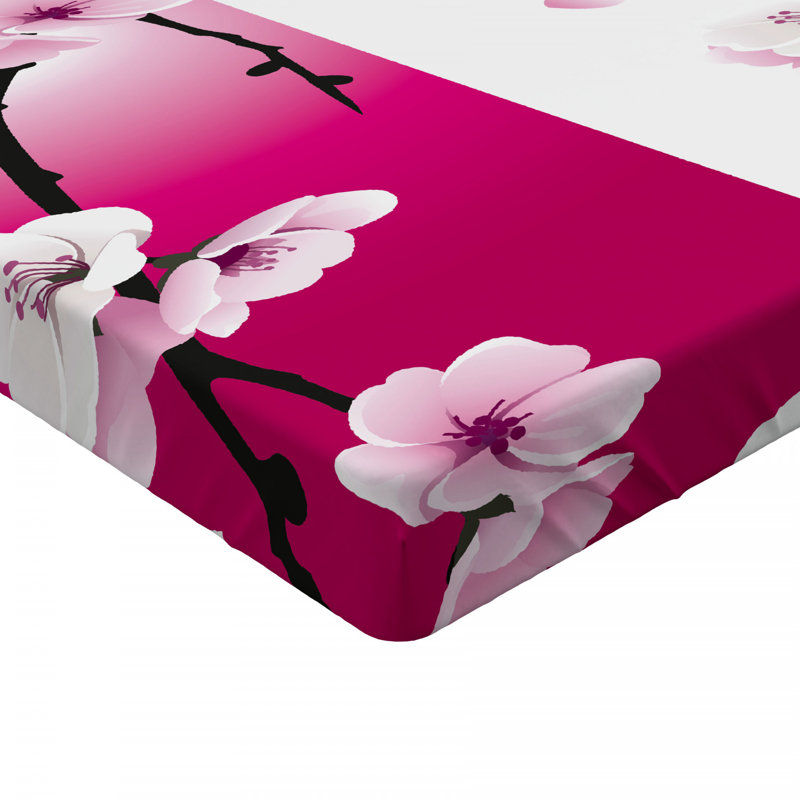 Microfiber Floral Fitted Sheet, Queen Fitted Sheet