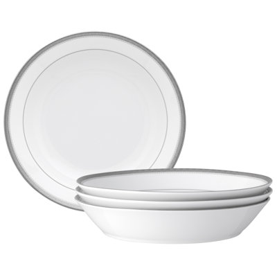 Noritake Charlotta Platinum Set of 4 Coupe Dinner Bowls, 9-3/4 in., 43 oz.