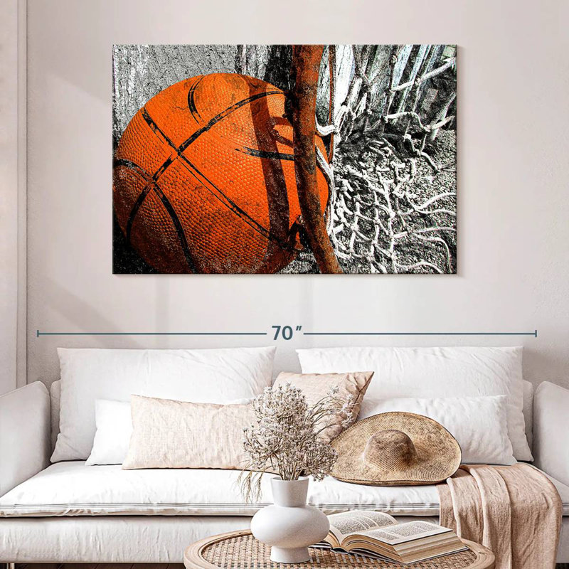 Ballon de basketball orange Sirci, H 32 po x l 48 po