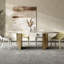 Table de salle à manger de style moderne en pierre frittée de style moderne pour 6 à 8 personnes avec table en acier inoxydable Hugette-2042237251-2042237253