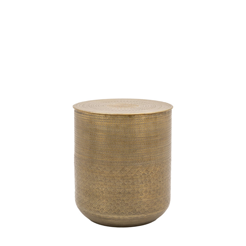 Delphine Embossed Metal Side Table