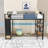 Metal Loft Bed with Storage Drawers, Open Wardobe and Shelves