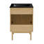 Meuble-lavabo autoportant 24 po en chêne naturel Classe avec plateau noir à 3 trous Classe-106955646-106955645