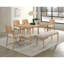 Mobilier de salle à manger moderne en bois brun clair à coins rectangulaires 1pc