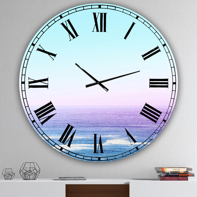 Horloge murale océanique et côtière surdimensionnée Ocean View, Moyen