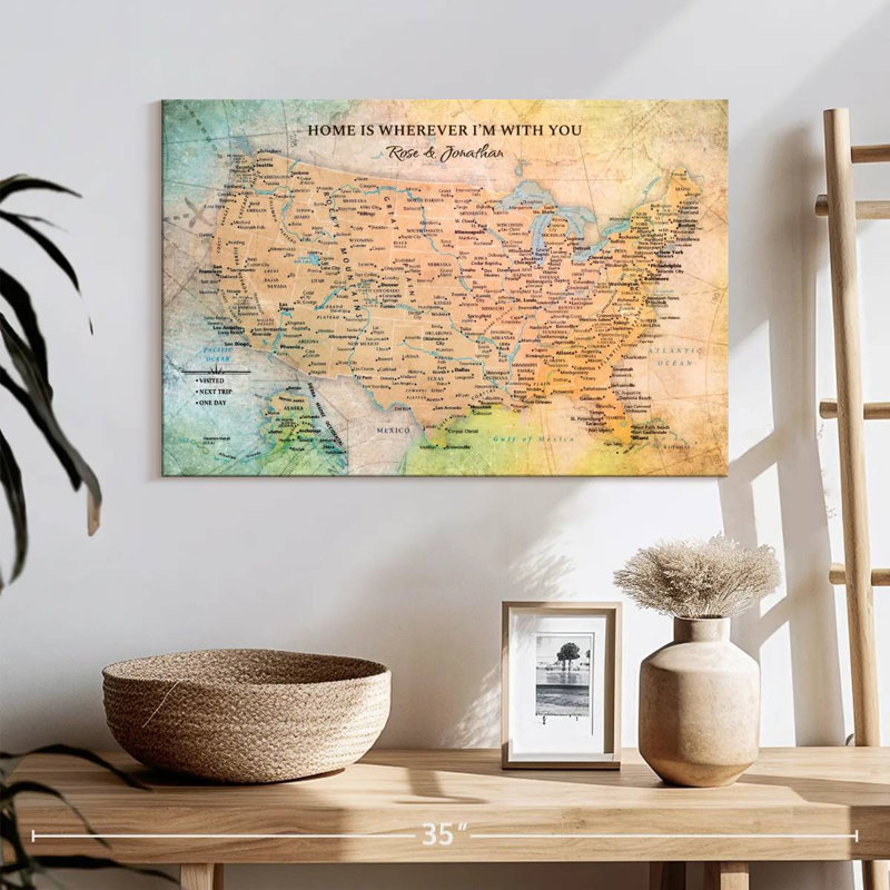 Voyage personnalisé «Home is Home» Pin Amitabh, H 16 po x l 24 po, Oui