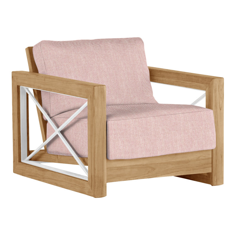 Malta Teak Outdoor Lounge Chair, No welt + Standard fill, Natural Teak, Perigold Play Cameo