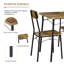 Whipton 4 - Person Dining Set, 5-Piece Rustic Brown Dining Table Set for 4, Industrial Kitchen Table and Chairs Set with Metal Frame, Space-Saving Dining Room Furniture (Set of 5)-1836679911