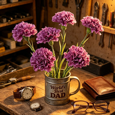 6 œillets artificiels Real Touch - fleurs en latex 22 po avec tiges en plastique pliables pour bouquets de mariage, centres de table de fête, décoration intérieure, fête des mères et anniversaires