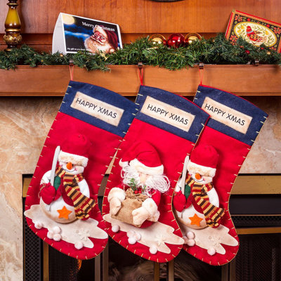 3 Piece Classic Christmas Stockings 3 Piece Classic Christmas Stockings