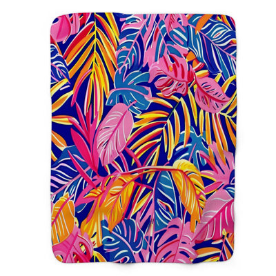 Couverture Preppy Leaf - 1 pièce Sherpa Premium
