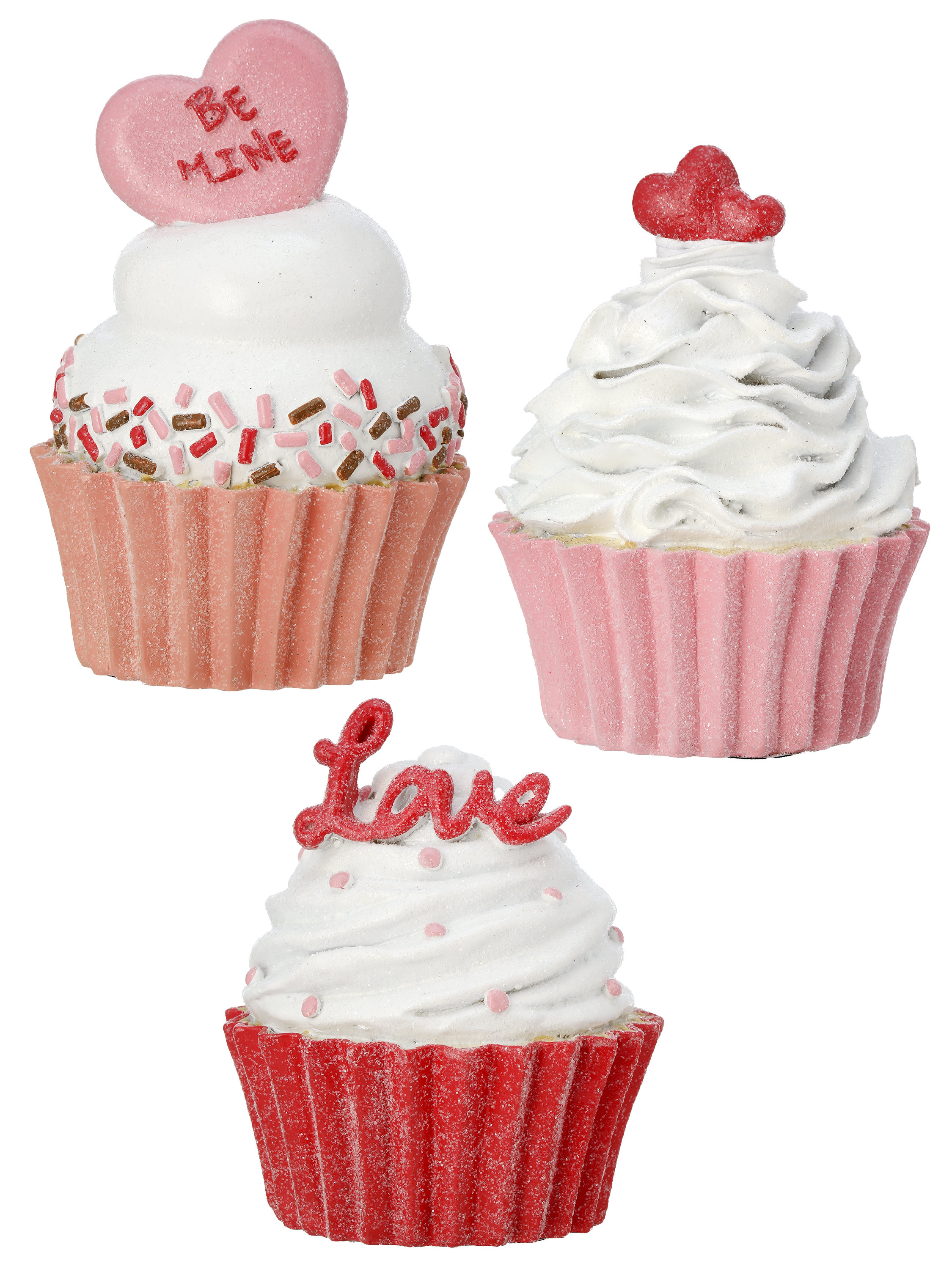 4.5 Resin Valentine Cupcakes Set of 3