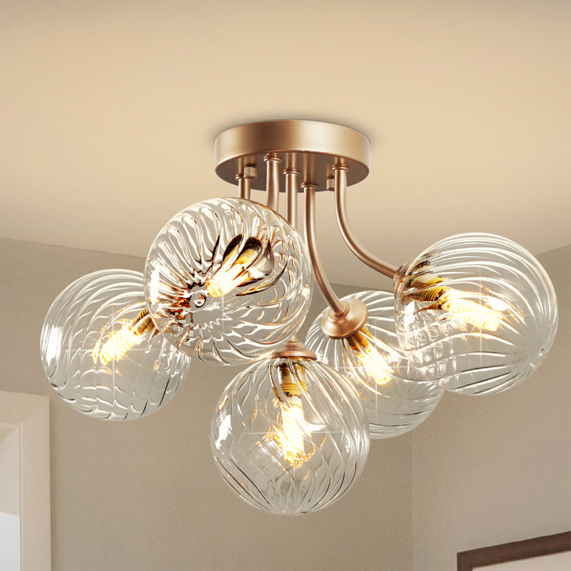 5-light Modern Ceiling Lamp Flush Mount Ceiling Light For Bedroom, Bathroom And Dining Room