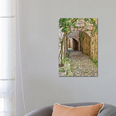 France, Saint-Cirq Lapopie. Tunneled Walkway 1 Piece Wrapped Canvas Wall Art