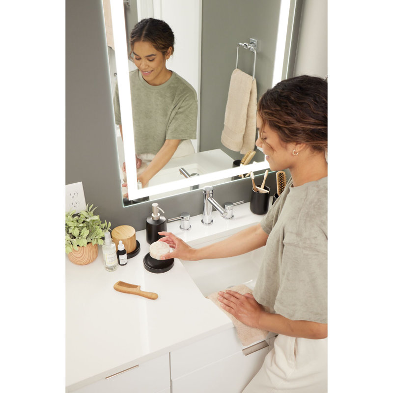Matte Black Ceramic Round Soap Dish with Non-Skid Feet