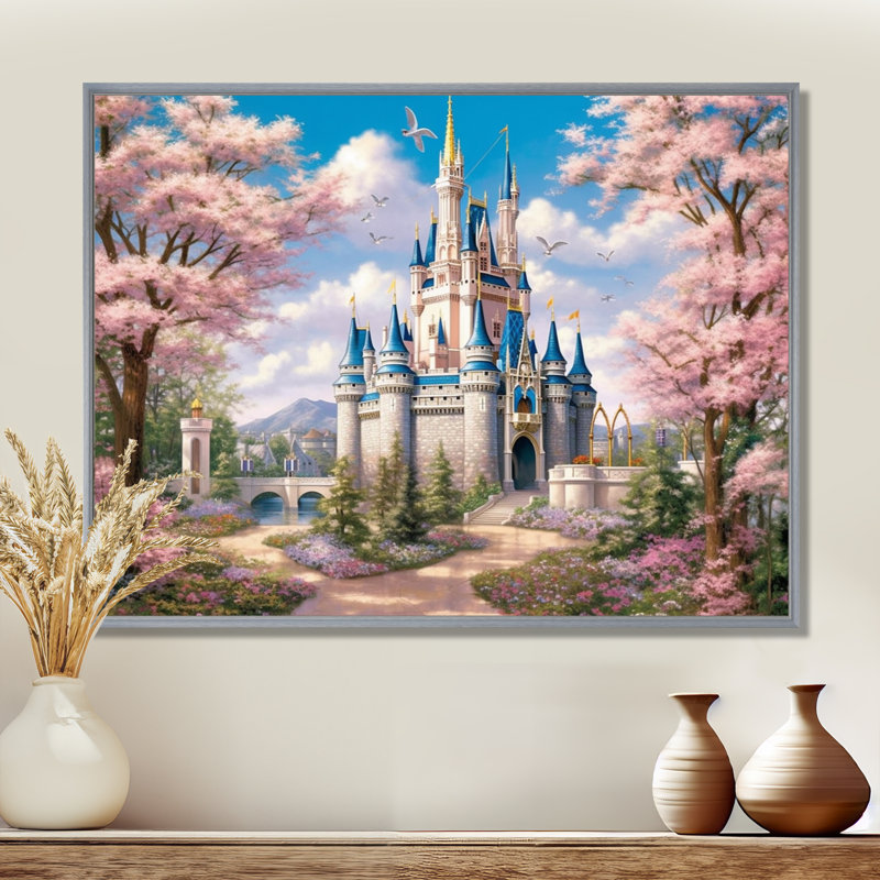 «Enchantment Of Castles - Castles», reproduction sur toile encadrée, H 34 po x l 44 po x P 1,5 po, Encadrement argenté