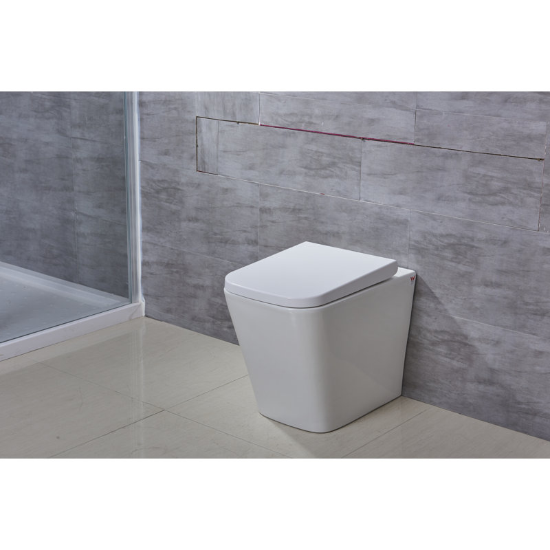 Toilette allongée murale à double chasse avec chasse à haute efficacité (siège inclus)