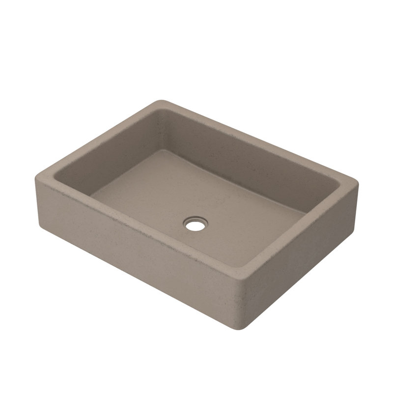 Nipomo Stone Handmade Rectangular Undermount Bathroom Sink, Earth