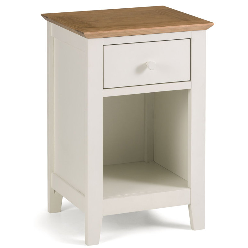 Bledsoe 40 cm W Bedside Table, Oak/Ivory