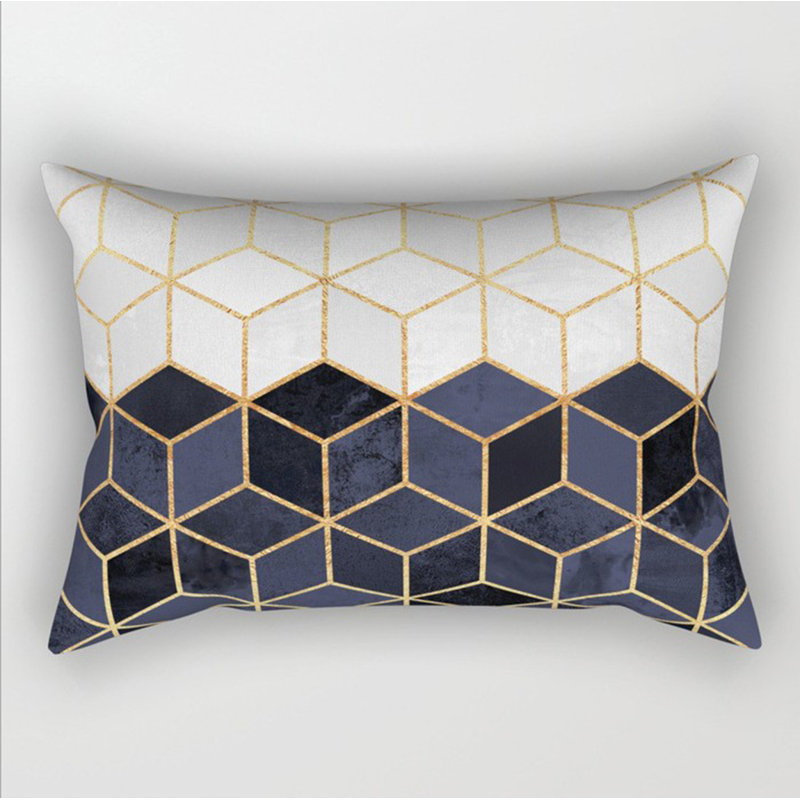 (Covers With Inserts) Set of 2 Rectangular Colorful Lumbar Pillows