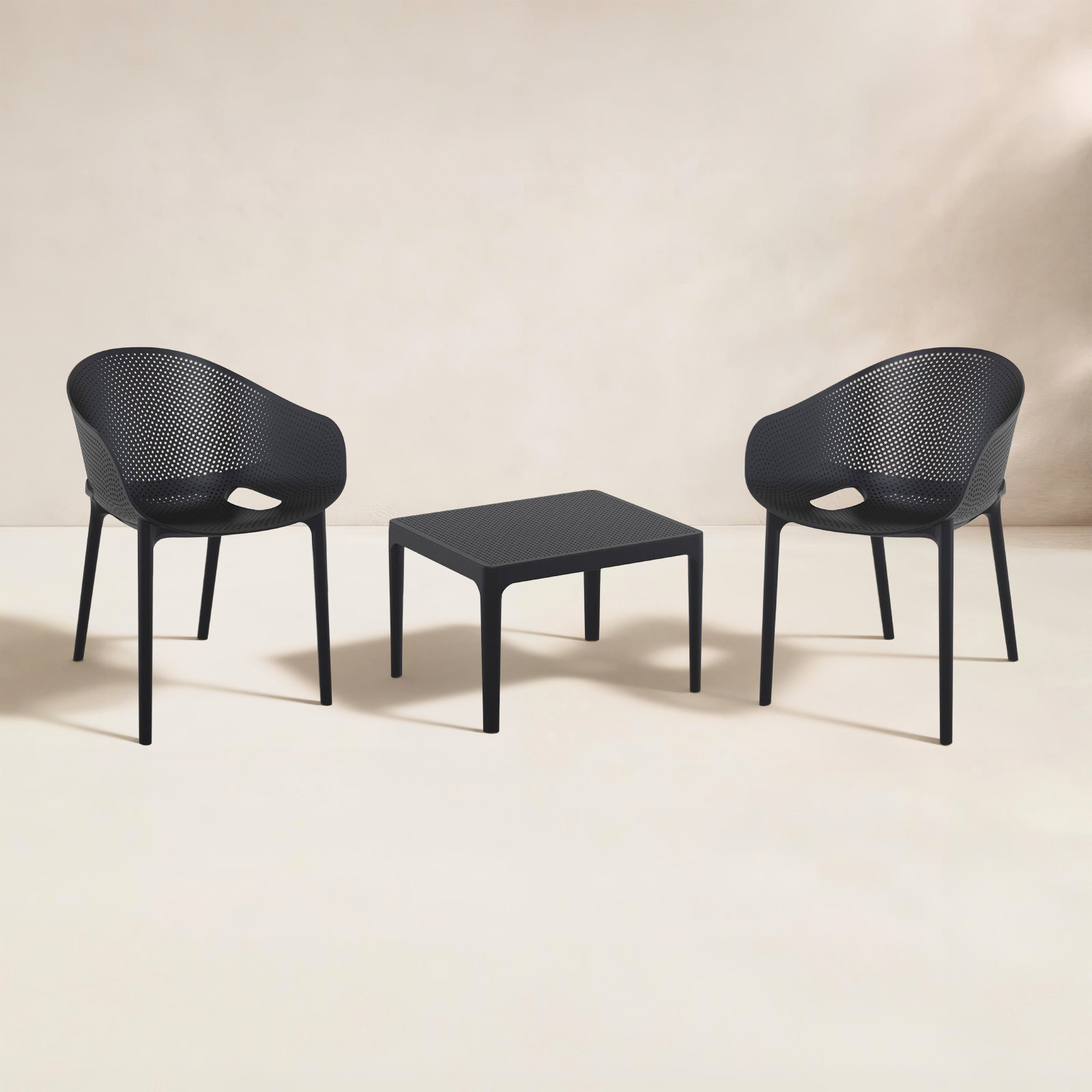Farrah 2-Person Patio Seating Group, Black