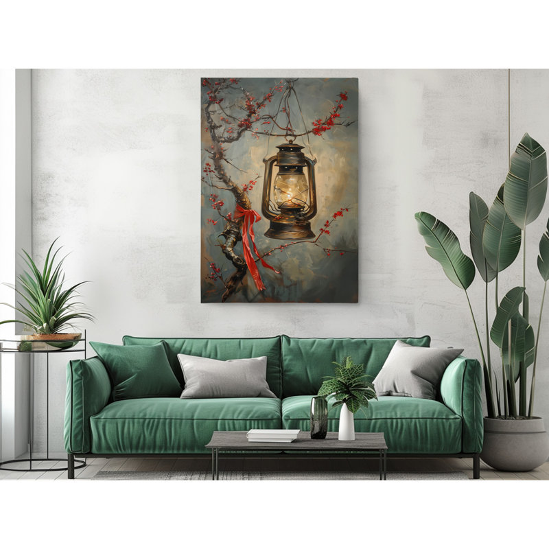 Reproduction d'art sur toile, peinture à l'huile rétro d'une lampe à gaz, décoration murale moderne pour la maison et le bureau