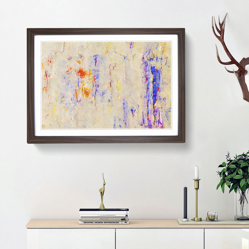 Abstract Art Painting Vol.141 by S.Johnson - Framed Print, Walnut Framed, 24cm H x 33cm W x 2cm D
